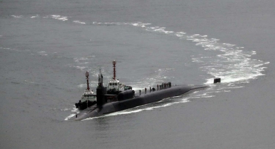 Kapal selam nuklir AS bersenjata ratusan rudal merapat di Korea