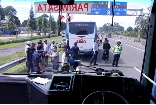 Antisipasi kecelakaan, Polres Bogor razia bus menuju Puncak