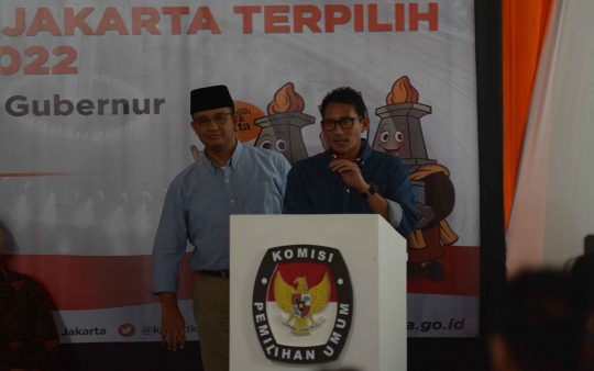 KPU DKI tetapkan Anies-Sandiaga sebagai pasangan gubernur terpilih