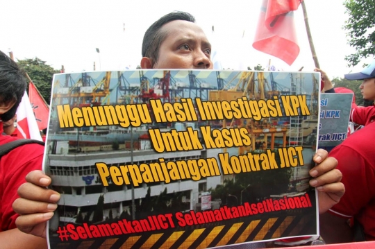 Geruduk KPK, pekerja minta usut kasus korupsi JICT-Hutchison Port