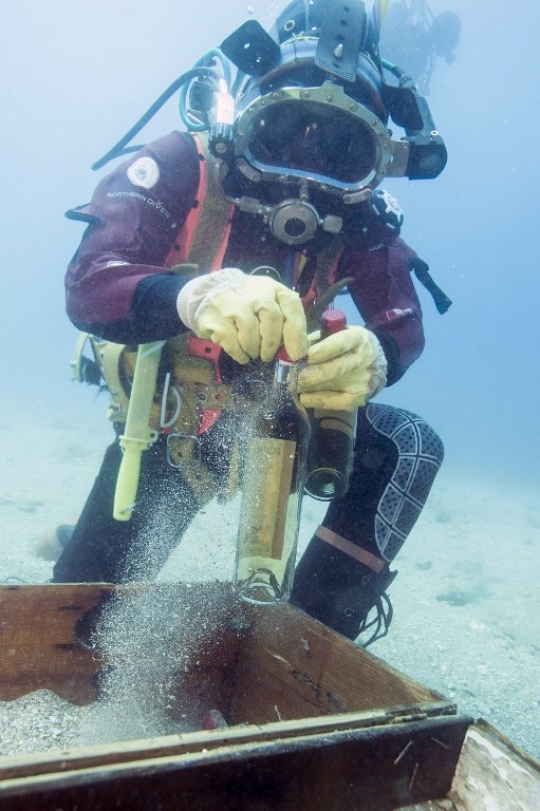 Memanen anggur di dasar Laut Mediterania