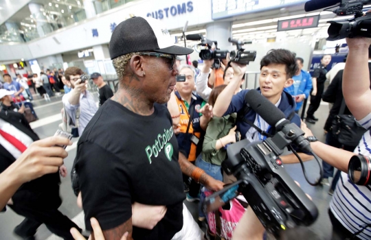Mantan bintang NBA Dennis Rodman kembali kunjungi Korut