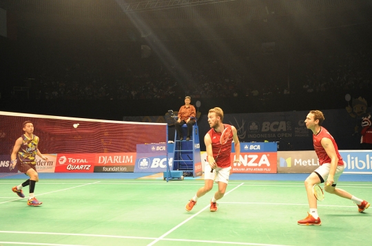 Jatuh bangun ganda putra Indonesia hadapi Denmark di Indonesia Open