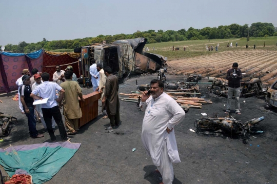 Kondisi truk tangki maut yang tewaskan ratusan orang di Pakistan
