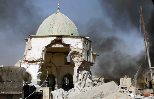 Melihat dari dekat kondisi Masjid Agung al-Nuri yang diledakkan ISIS