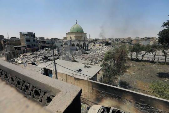 Melihat dari dekat kondisi Masjid Agung al-Nuri yang diledakkan ISIS