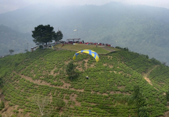 Turis Timur Tengah padati lokasi wisata paralayang di Puncak