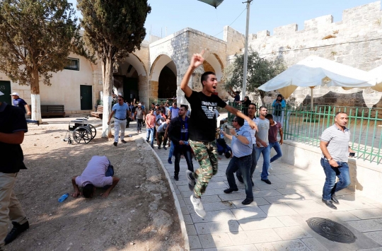 Kegembiraan muslim Palestina usai pengamanan Al-Aqsa dibongkar