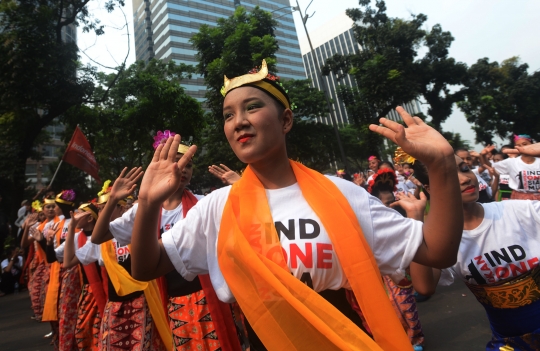 Sambut HUT RI, ribuan penari tradisional semarakkan Car Free Day