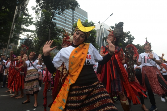 Sambut HUT RI, ribuan penari tradisional semarakkan Car Free Day