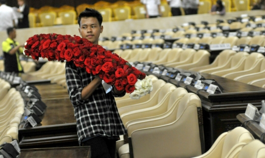 Jelang sidang tahunan Presiden, gedung parlemen dipercantik