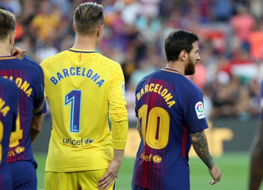 Aksi simpatik Messi dkk untuk korban teror Barcelona