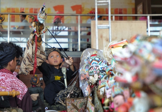Antusiasme pedalang cilik di Bogor unjuk kebolehan