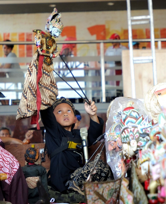 Antusiasme pedalang cilik di Bogor unjuk kebolehan
