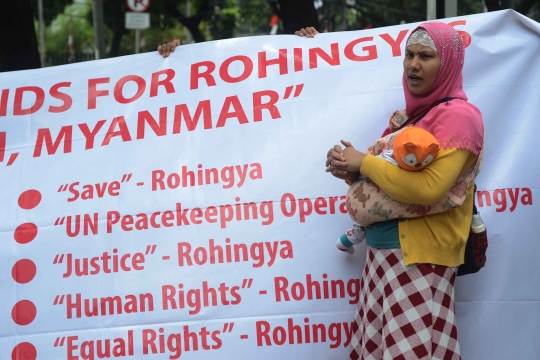 Ke Gedung UNHCR, warga Rohingya se-Jabodetabek minta pasukan PBB dikirim ke Myanmar