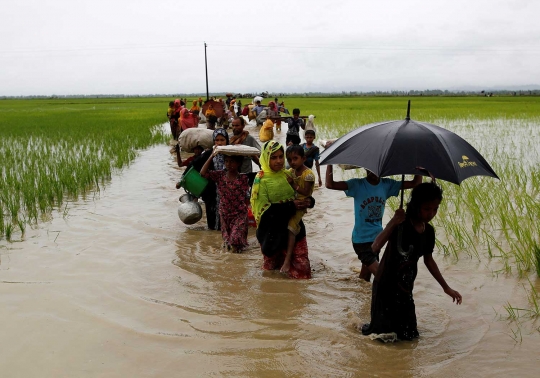 Perjuangan etnis Rohingya menembus perbatasan Myanmar ke Bangladesh