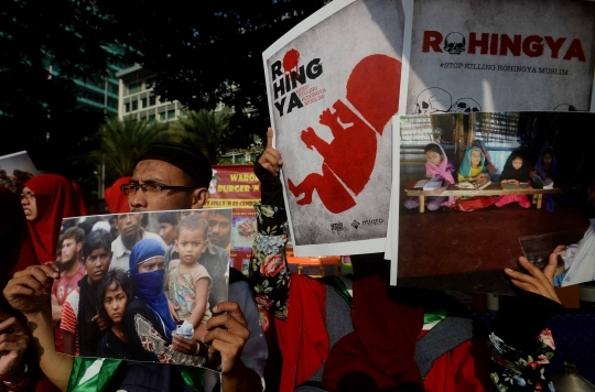 Aksi damai kecam kekerasan terhadap muslim Rohingya