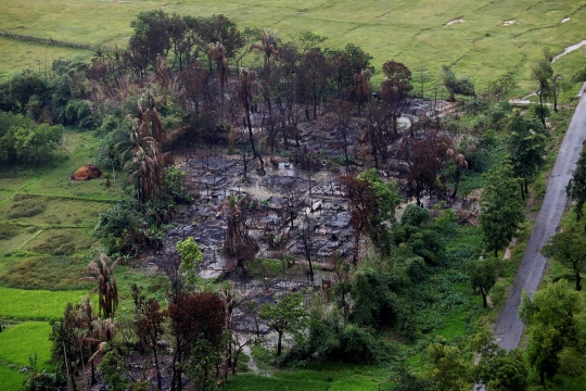Yang tersisa dari desa Rohingya di Myanmar