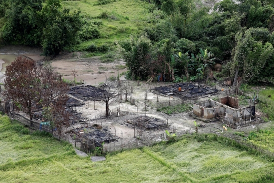 Yang tersisa dari desa Rohingya di Myanmar