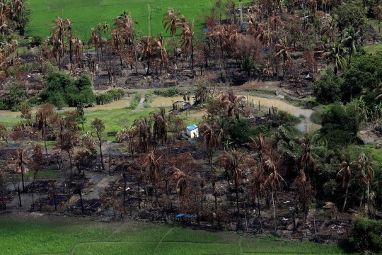 Yang tersisa dari desa Rohingya di Myanmar