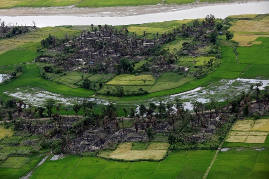 Yang tersisa dari desa Rohingya di Myanmar