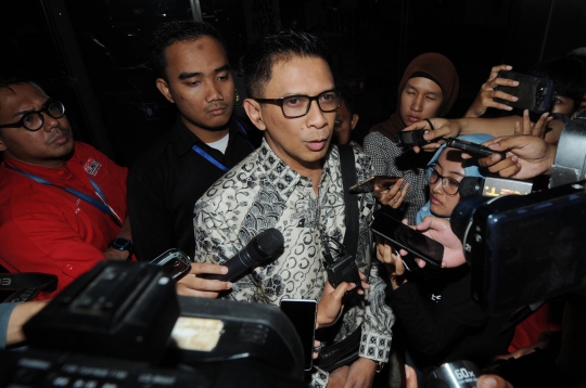 Petinggi PSSI Iwan Budianto usai diperiksa KPK