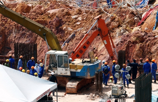 Ini foto lokasi longsor di Malaysia yang tewaskan dua pekerja Indonesia