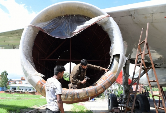 Bangkai pesawat Tuskish Airlines disulap jadi museum penerbangan di Nepal