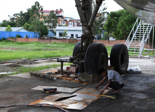 Bangkai pesawat Tuskish Airlines disulap jadi museum penerbangan di Nepal