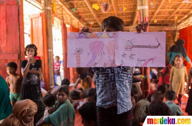 Foto Anak anak Rohingya gambar penderitaan etnisnya yang 