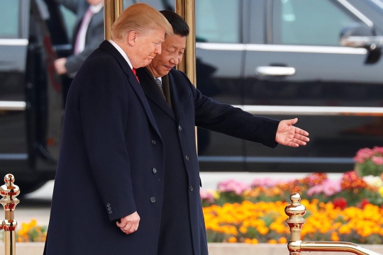 Kemesraan Xi Jinping sambut Donald Trump di Balai Agung Rakyat