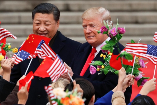 Kemesraan Xi Jinping sambut Donald Trump di Balai Agung Rakyat