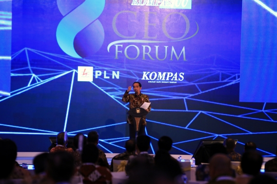 Presiden Jokowi saat hadiri Kompas 100 CEO Forum