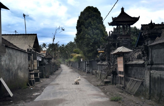 2 Km dari Puncak Gunung Agung, dua dusun ini sudah sepi aktivitas