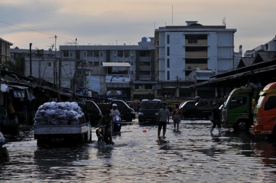 Banjir rob lumpuhkan Muara Baru