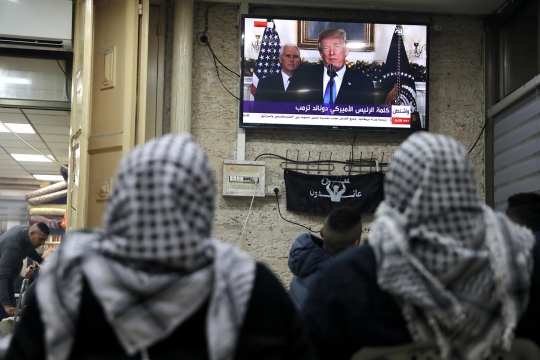 Warga di berbagai penjuru Palestina saksikan Trump akui Yerusalem ibu kota Israel