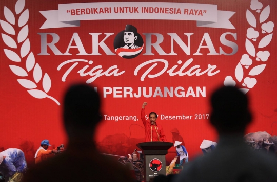 Jokowi dan Megawati hadiri Rakornas Tiga Pilar PDIP