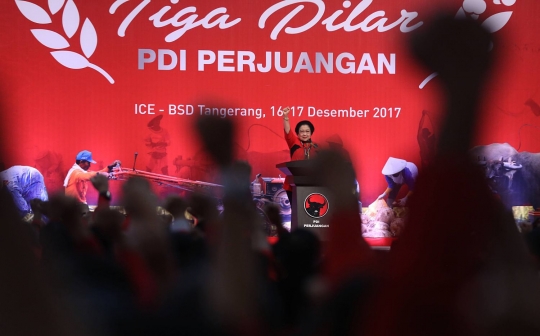 Jokowi dan Megawati hadiri Rakornas Tiga Pilar PDIP