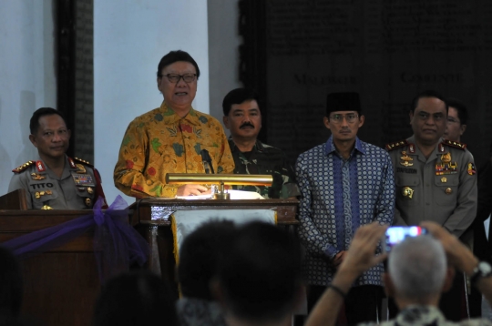 Menteri, Gubernur, Kapolri hingga Panglima TNI tinjau misa Natal di Gereja Immanuel