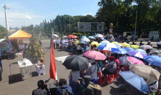 Aksi jemaat GKI Yasmin & HKBP Filadelfia gelar misa Natal di Istana