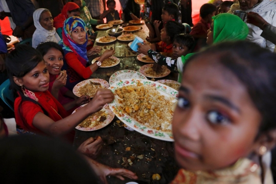 Potret sederhana pernikahan warga Rohingya di pengungsian