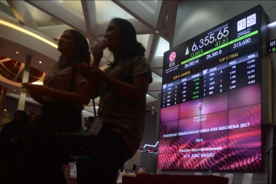 Bursa saham tahun 2017 ditutup pada level 6.355,65 poin