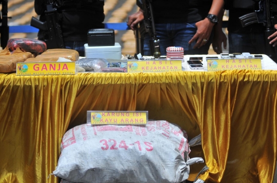 Ini penampakan 1,3 ton ganja asal Aceh