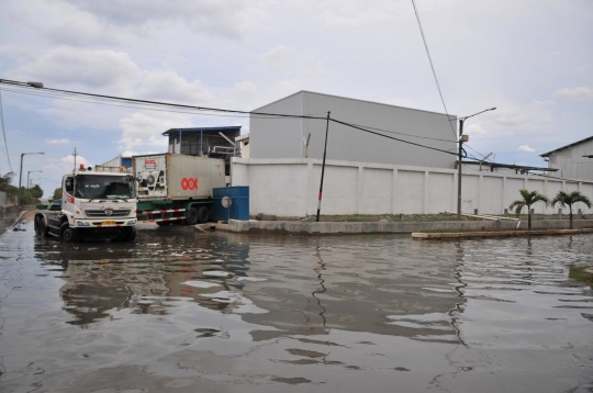 Imbas fenomena Supermoon, banjir rob rendam kawasan Muara Baru