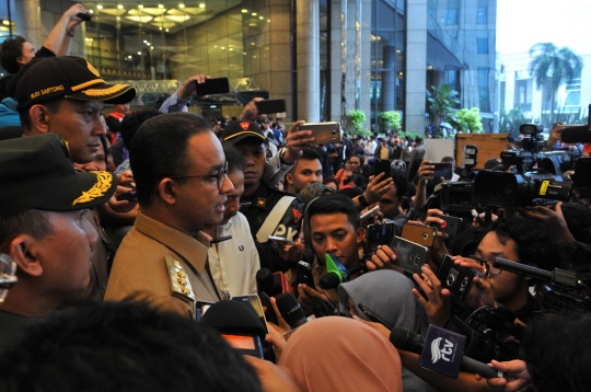 Anies Baswedan tinjau Gedung BEI pascainsiden selasar ambruk