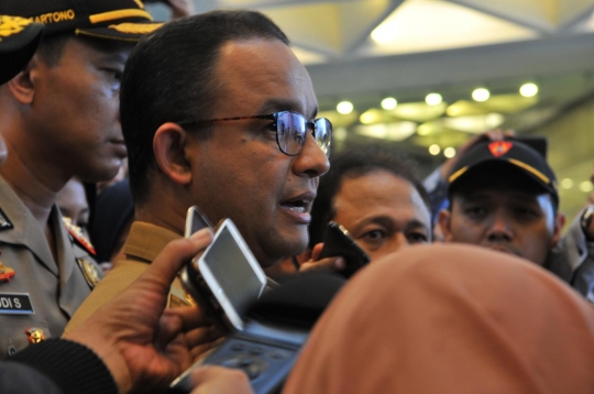 Anies Baswedan tinjau Gedung BEI pascainsiden selasar ambruk