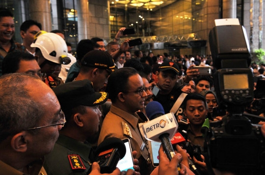 Anies Baswedan tinjau Gedung BEI pascainsiden selasar ambruk