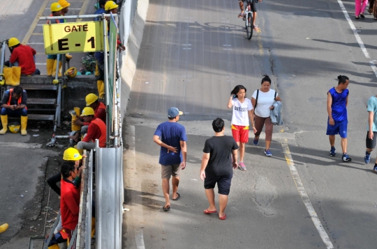 Akhir pekan pekerja proyek MRT di balik kemeriahan Car Free Day