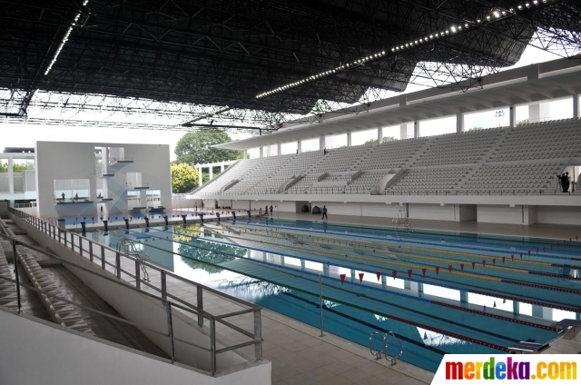 Foto : Wajah baru Stadion Akuatik GBK siap untuk Asian 