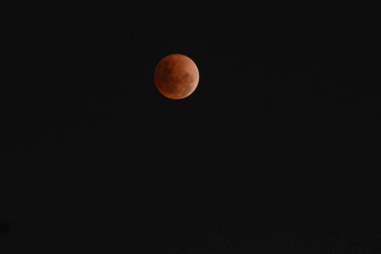 Melihat gerhana bulan menghiasi Monas